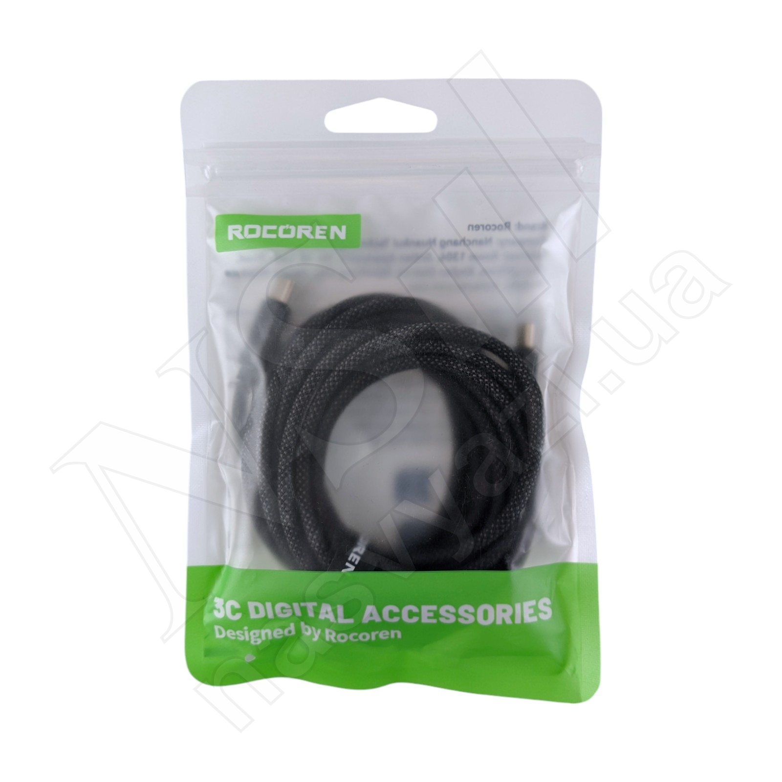 Кабель Type-C-Type-C ROCOREN 240W 3м с подсветкой RGB черный