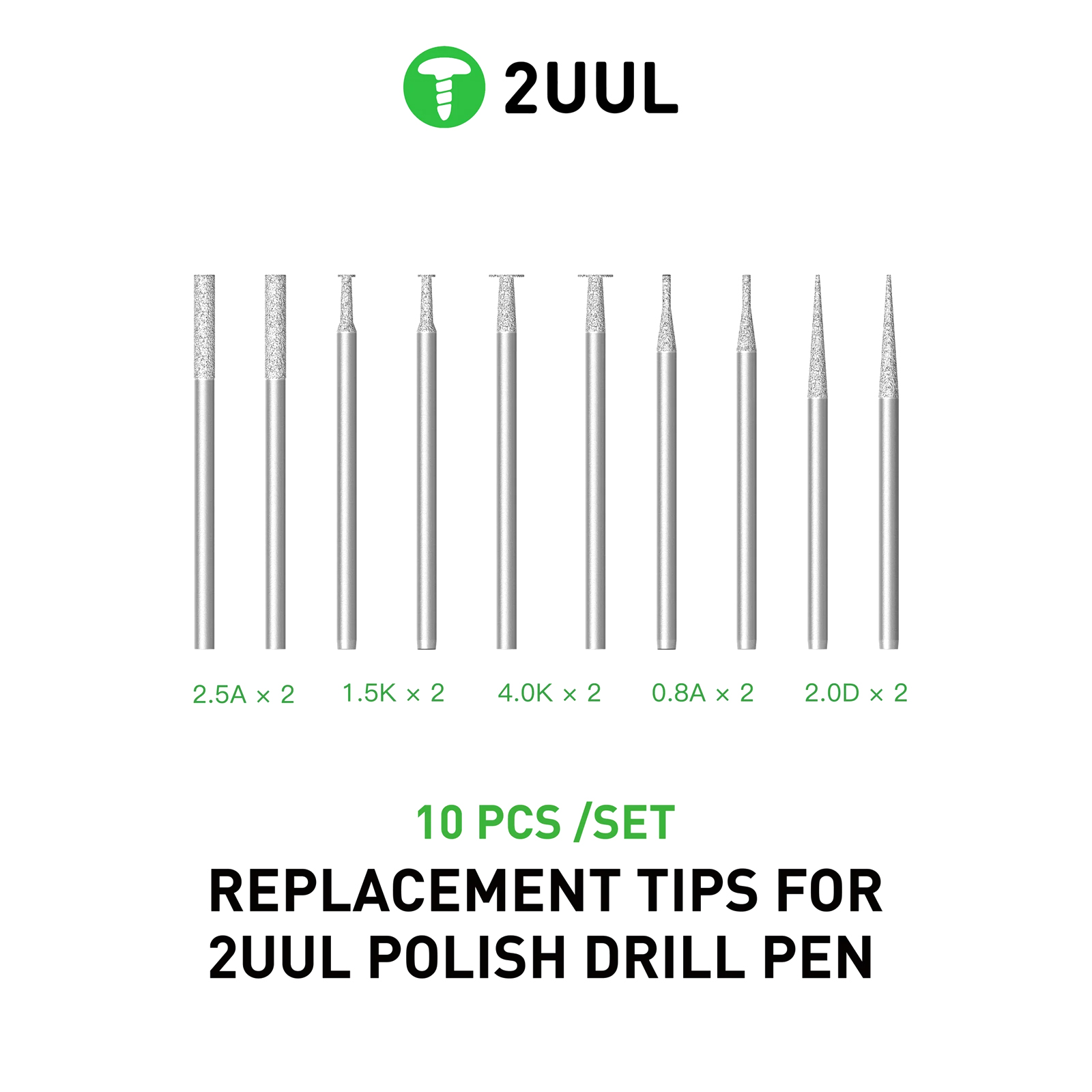 Набор насадок для бормашины (гравера) 2UUL DA82 (10 шт)
