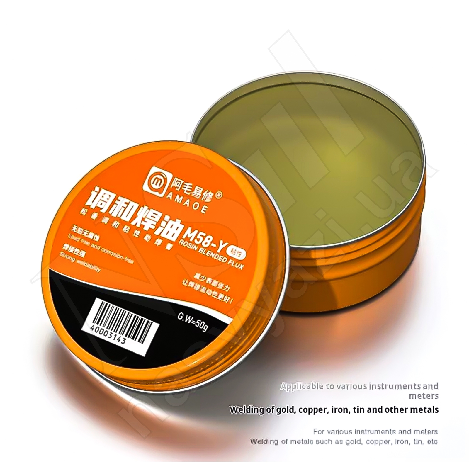 Паста флюс AMAOE M58-Y (на основе канифоли) в баночке (50 гр.)