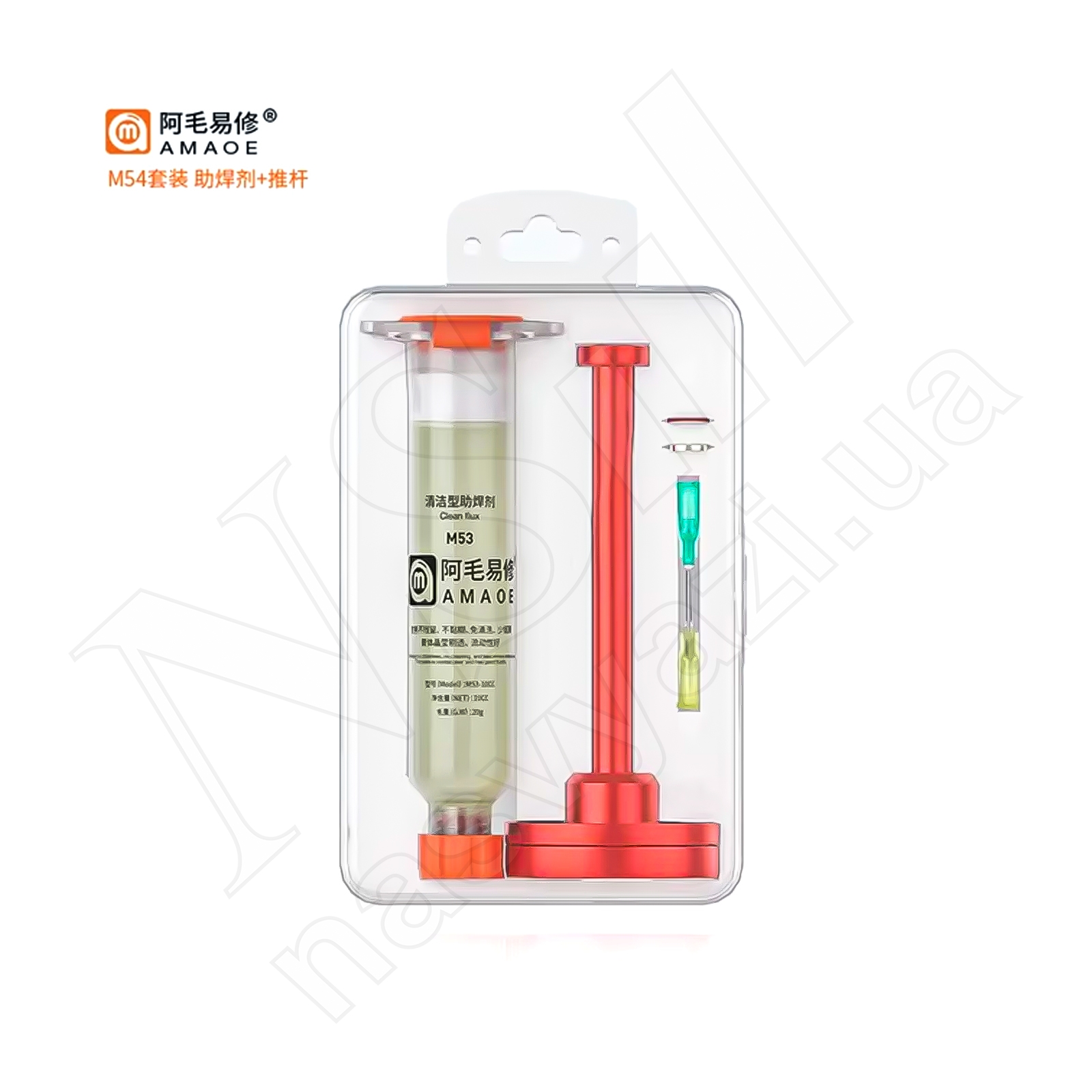 Набор AMAOE M52 паста флюс+поршень M159 (10 мл.) с насадками для шприца