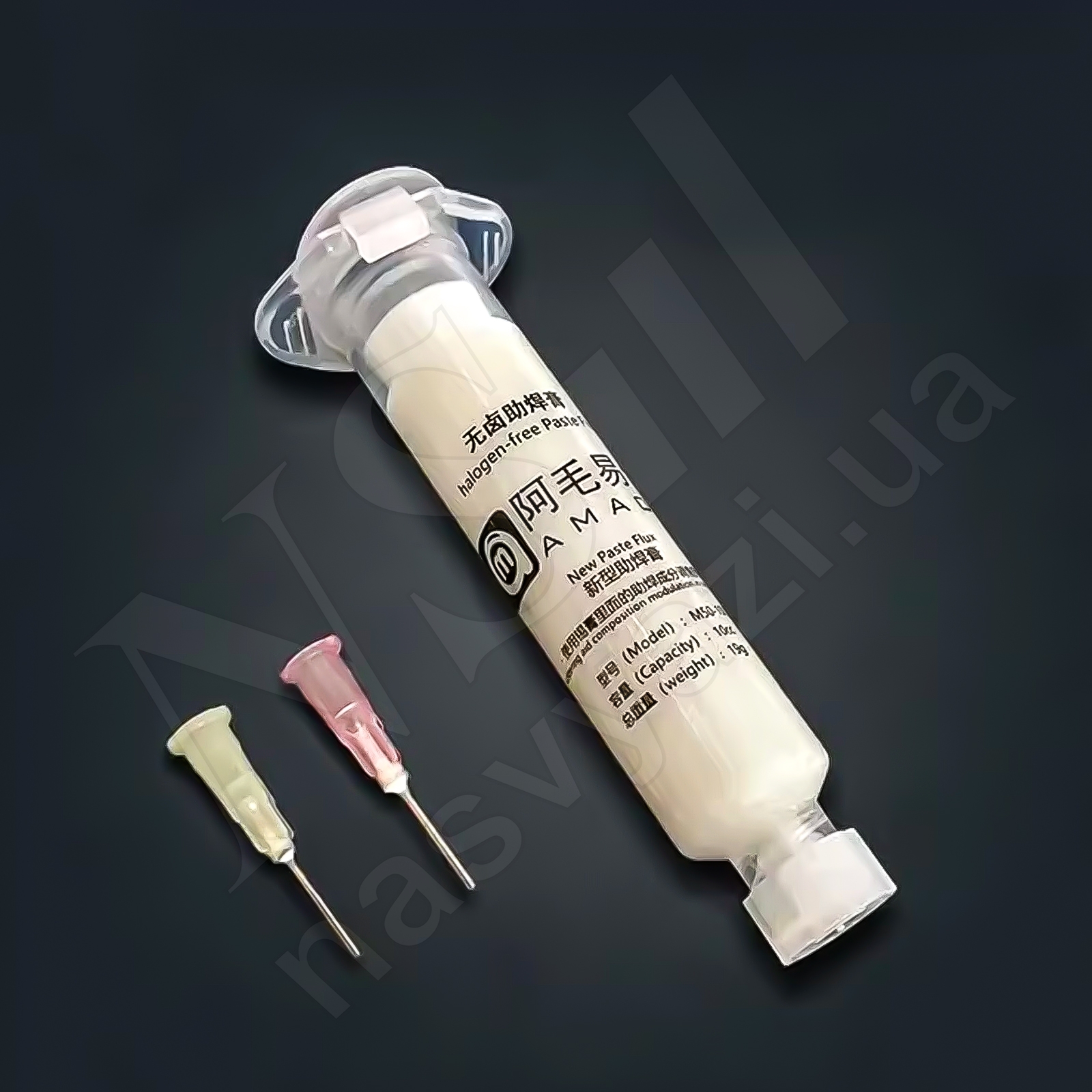 Паста флюс AMAOE M50 в шприце, безгалогеновая (19 г)