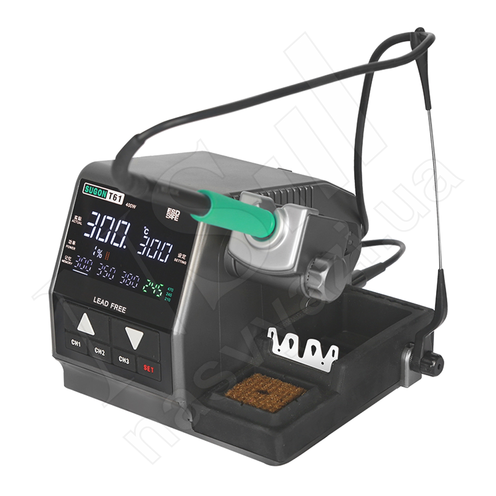 Паяльная станция SUGON T61 400W (паяльник стандарта JBC 245) + жало C470 (3шт)/C245 (3шт)