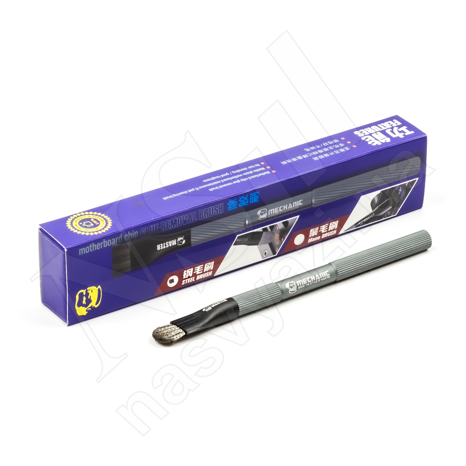 Кисть MECHANIC Master для чистки плат (металлический ворс) (13 см)