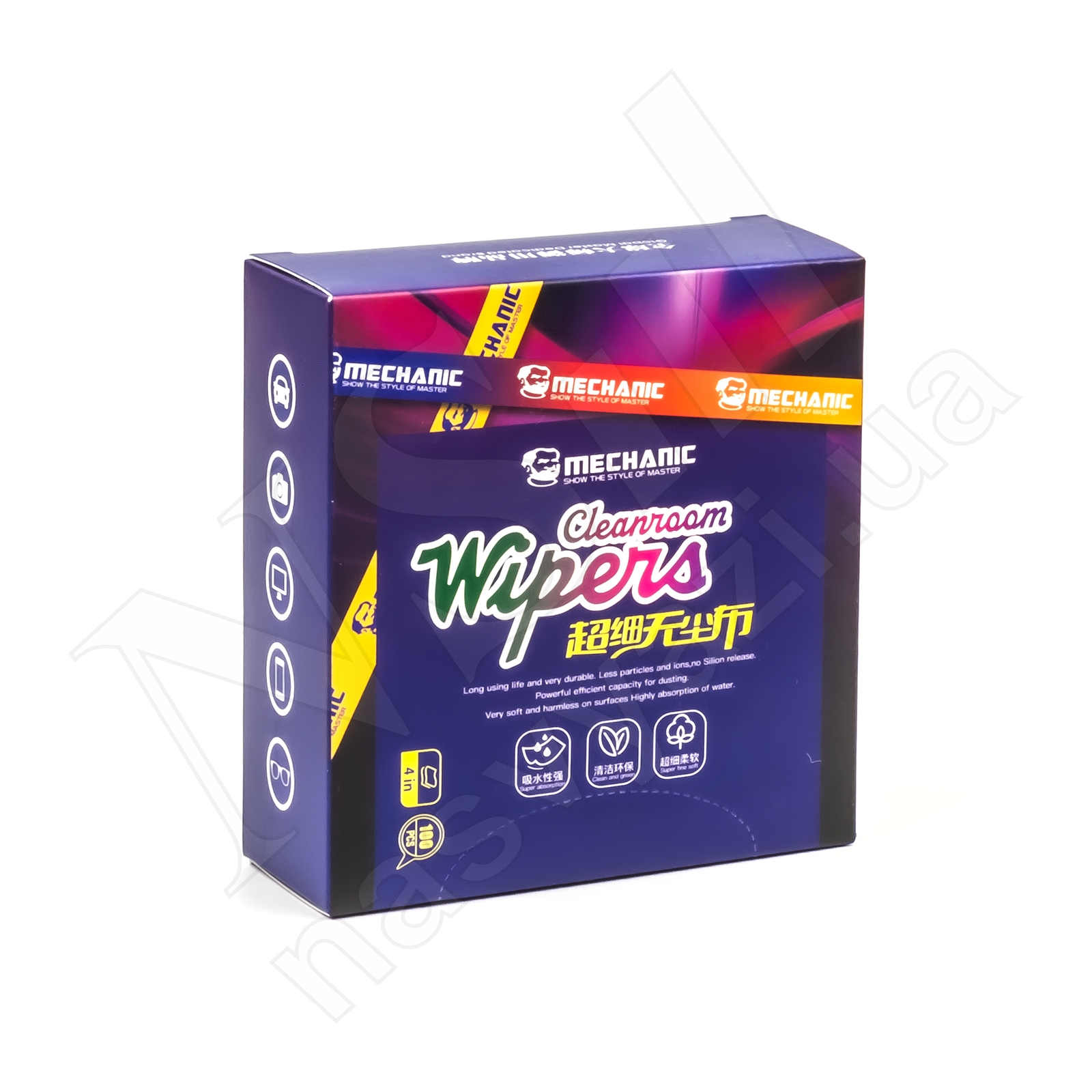 Чистящие салфетки MECHANIC 4" (10*10 см) (100 шт. в коробке)