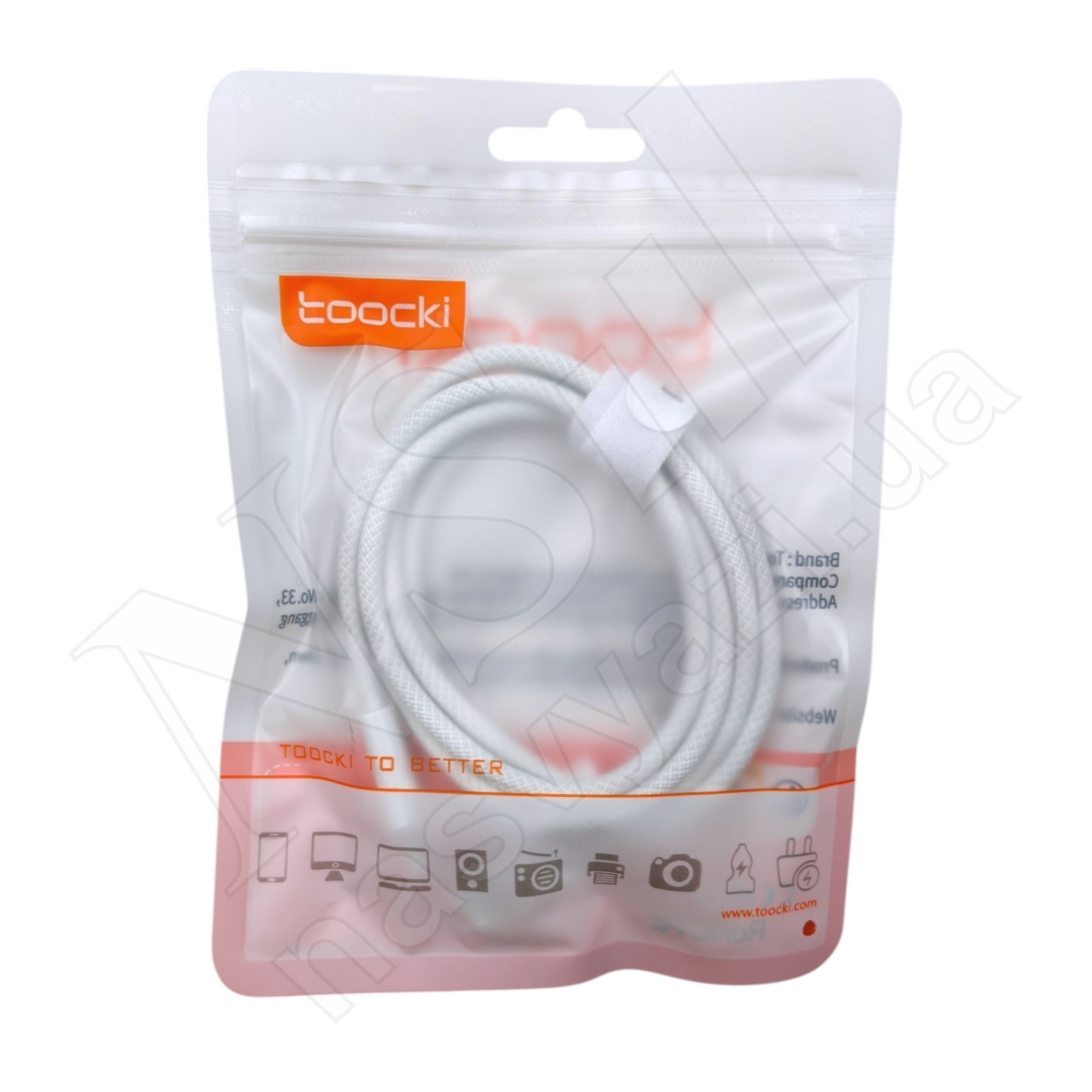 Кабель USB - Type-C TOOCKI TXCAC-YG02 100W 1м белый