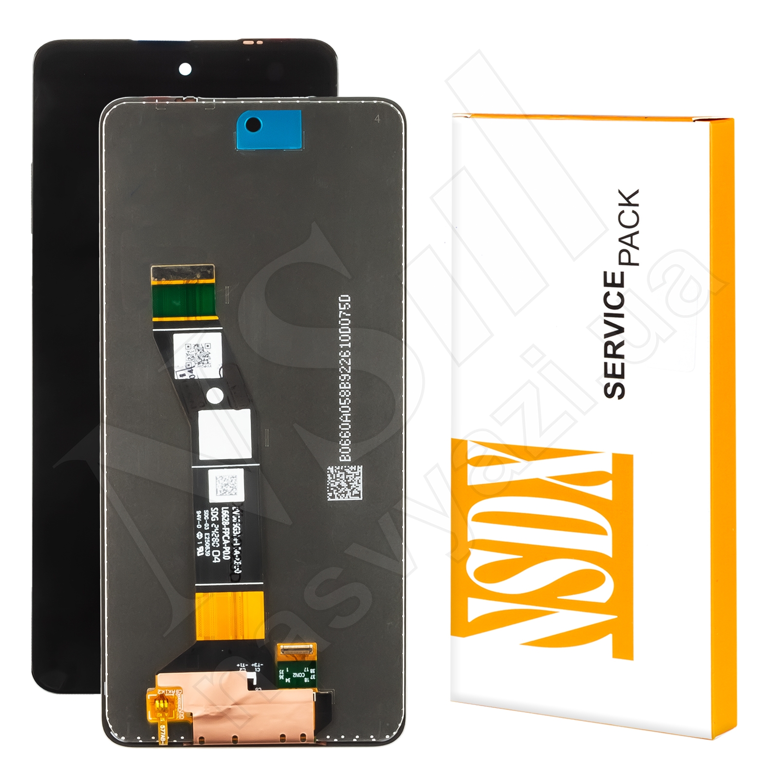 Дисплей MOTOROLA G04/E14/G24/G24 Power (XT2121/XT2423/XT2425-4) (2024) Service Pack с черным тачскрином