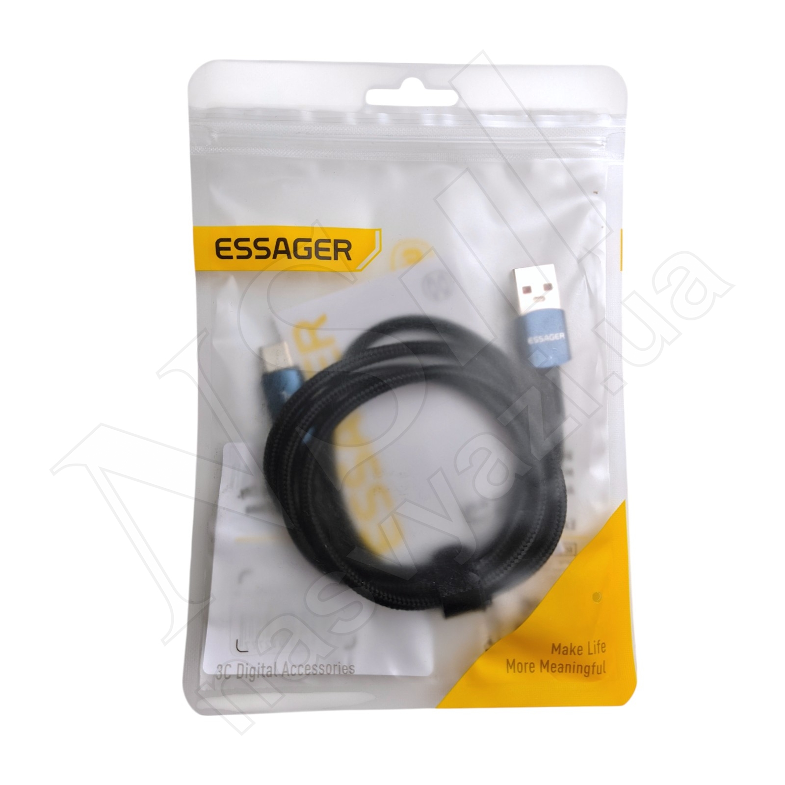 Кабель USB - Type-C ESSAGER EXC7A-CG03-P 7A 1м LED синий