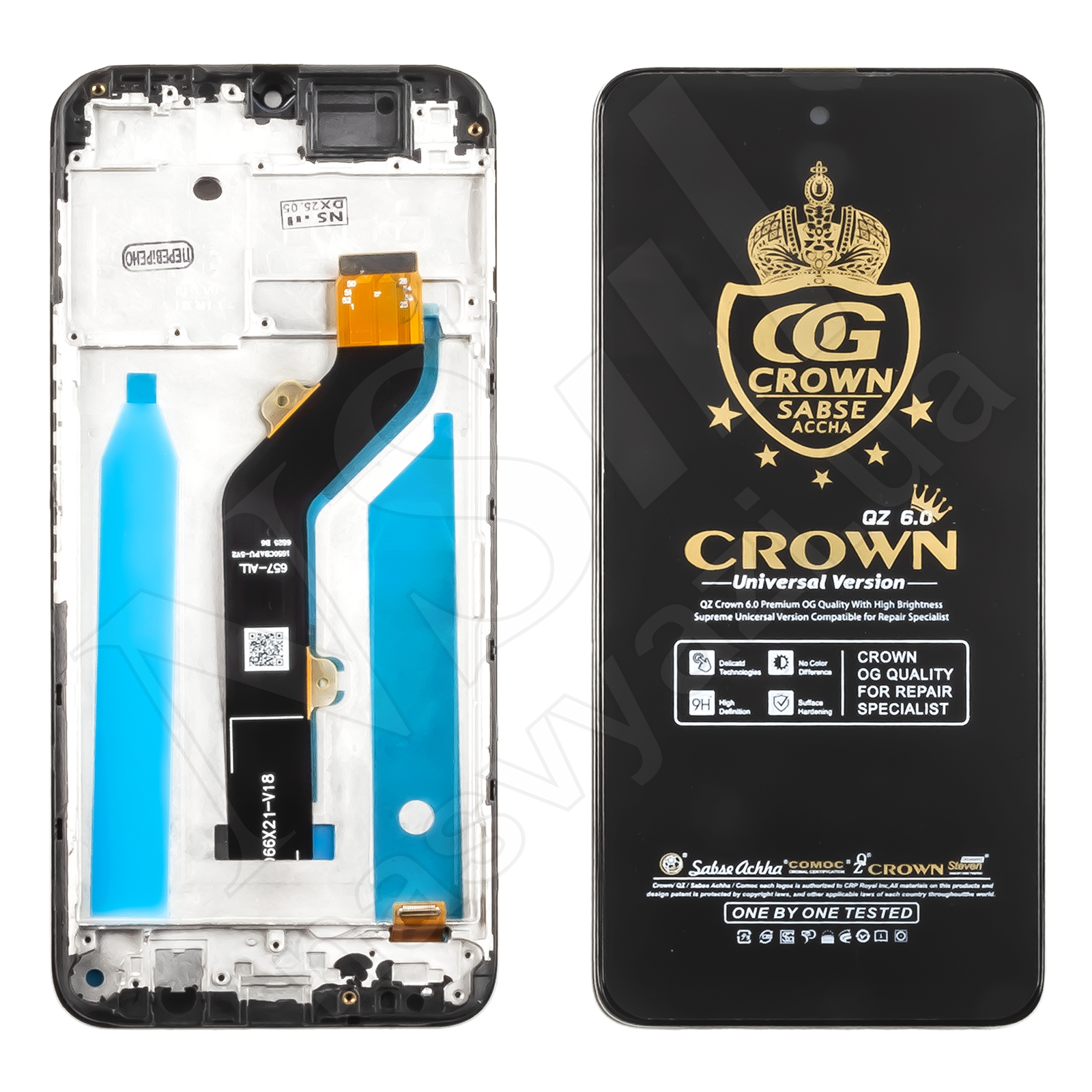 Дисплей TECNO Spark 7 (KF6) (2021) с черным тачскрином и рамкой