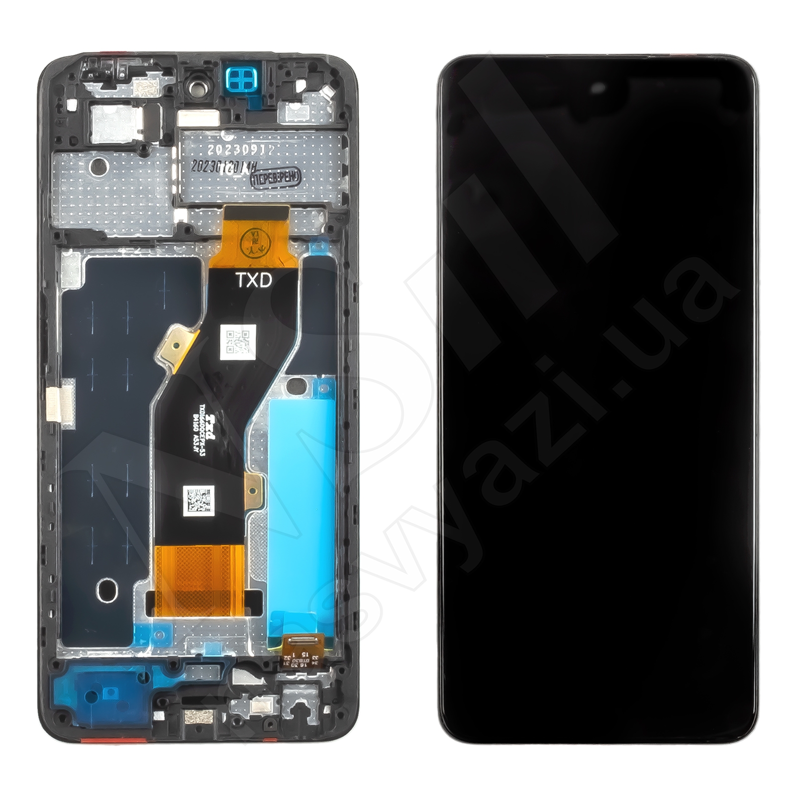 Дисплей INFINIX Smart 8 (X6525) (2023) с черным тачскрином и рамкой