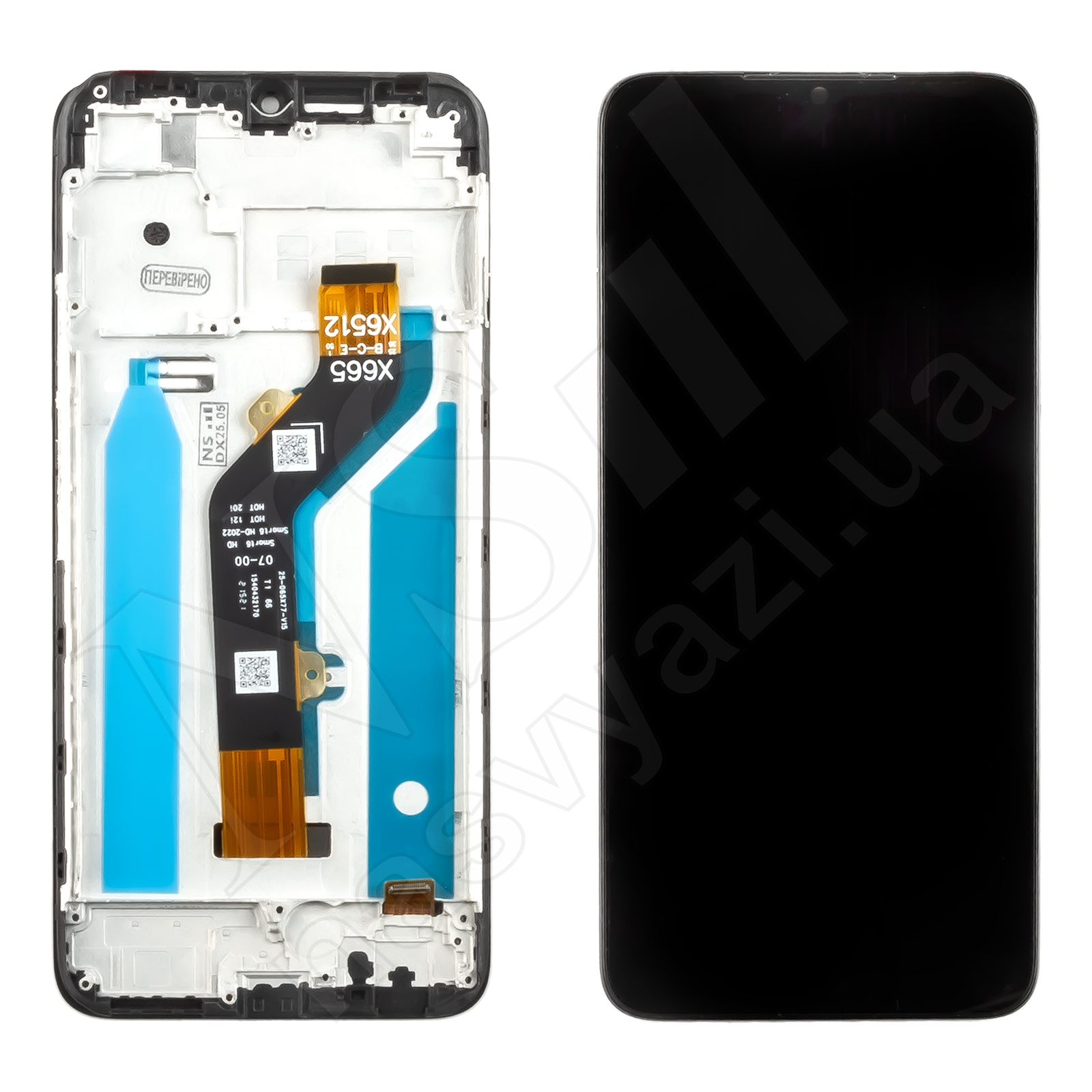 Дисплей INFINIX Hot 20i (X665E/X665C) (2022) с черным тачскрином и рамкой