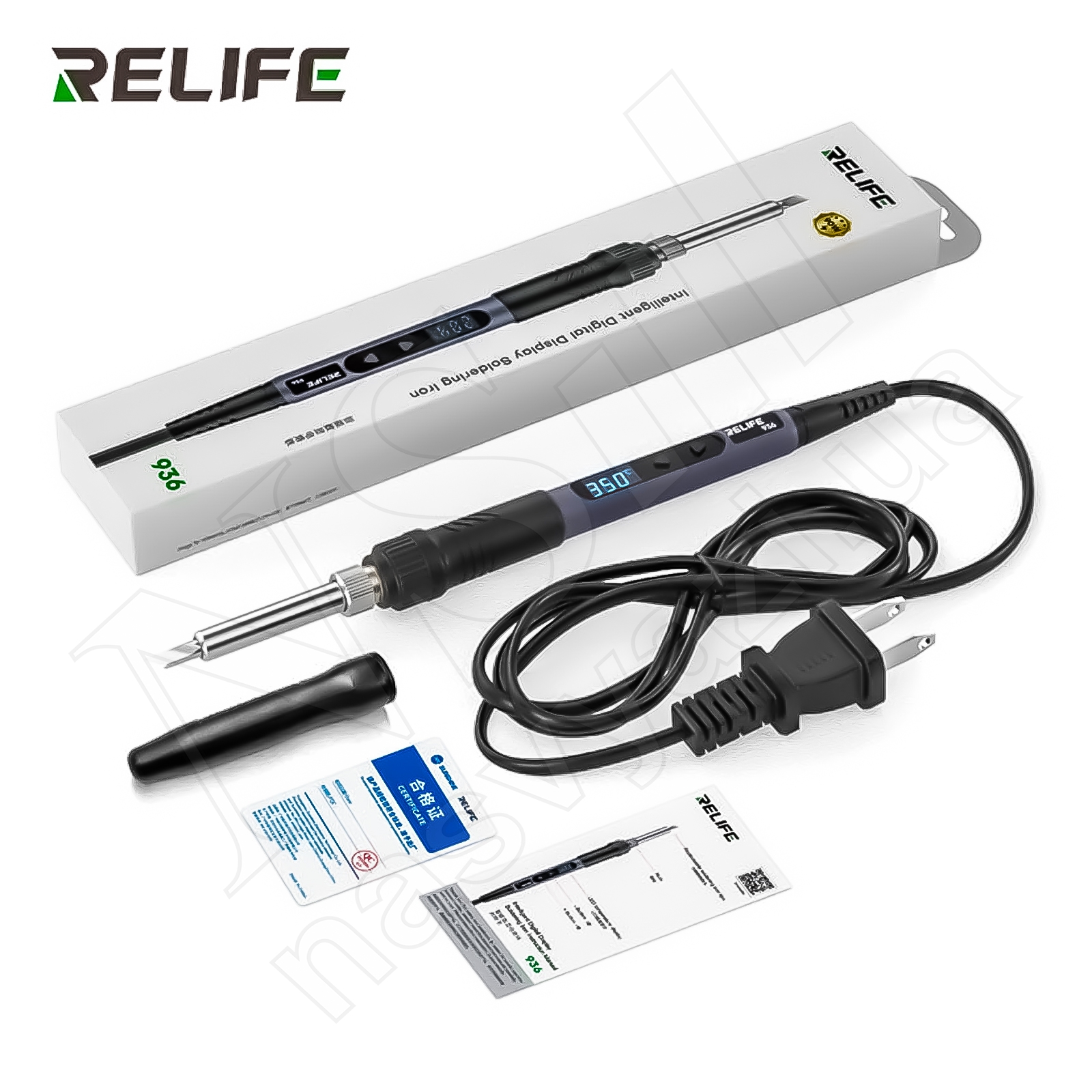 Паяльник RELIFE 936 (220V/90W) (цифровой с регулировкой температуры 120 до 550 °C)