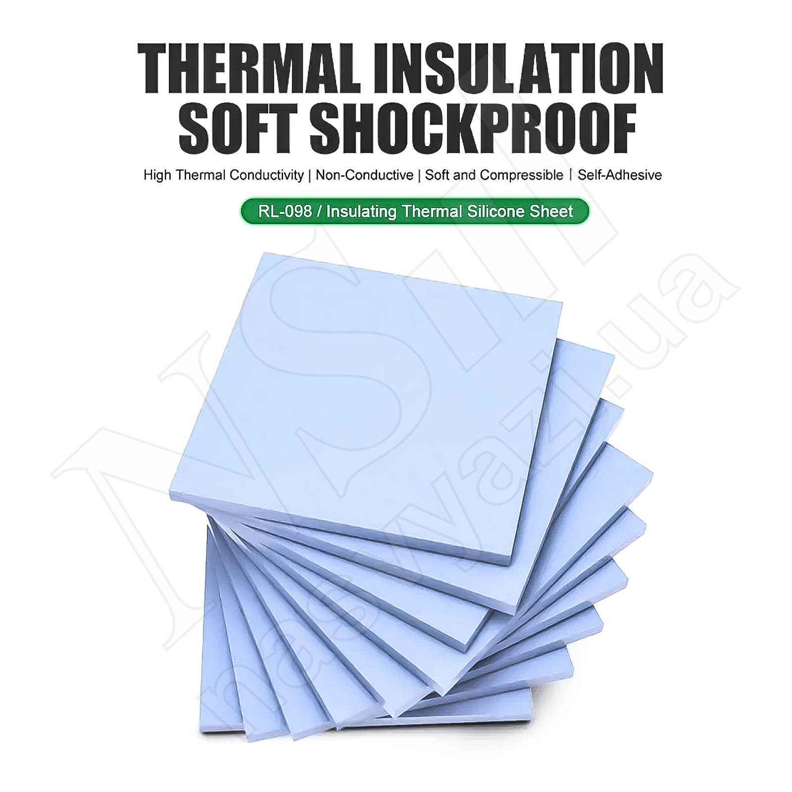 Термопрокладки силиконовые RELIFE RL-098 (12х12х0,2мм 100шт/кор.)