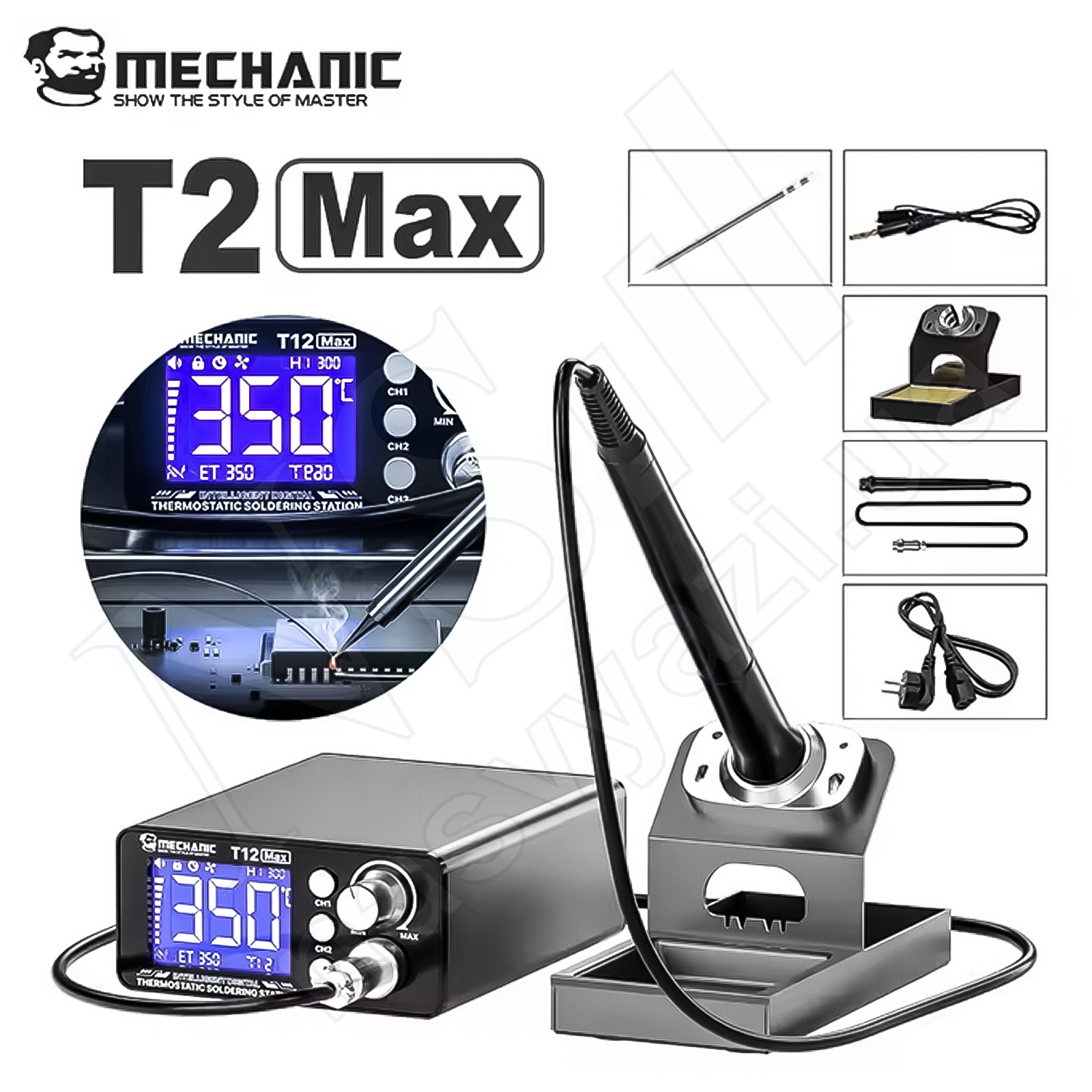 Паяльная станция MECHANIC T12 Max 75W (ручка паяльника T12, 180-450°С)