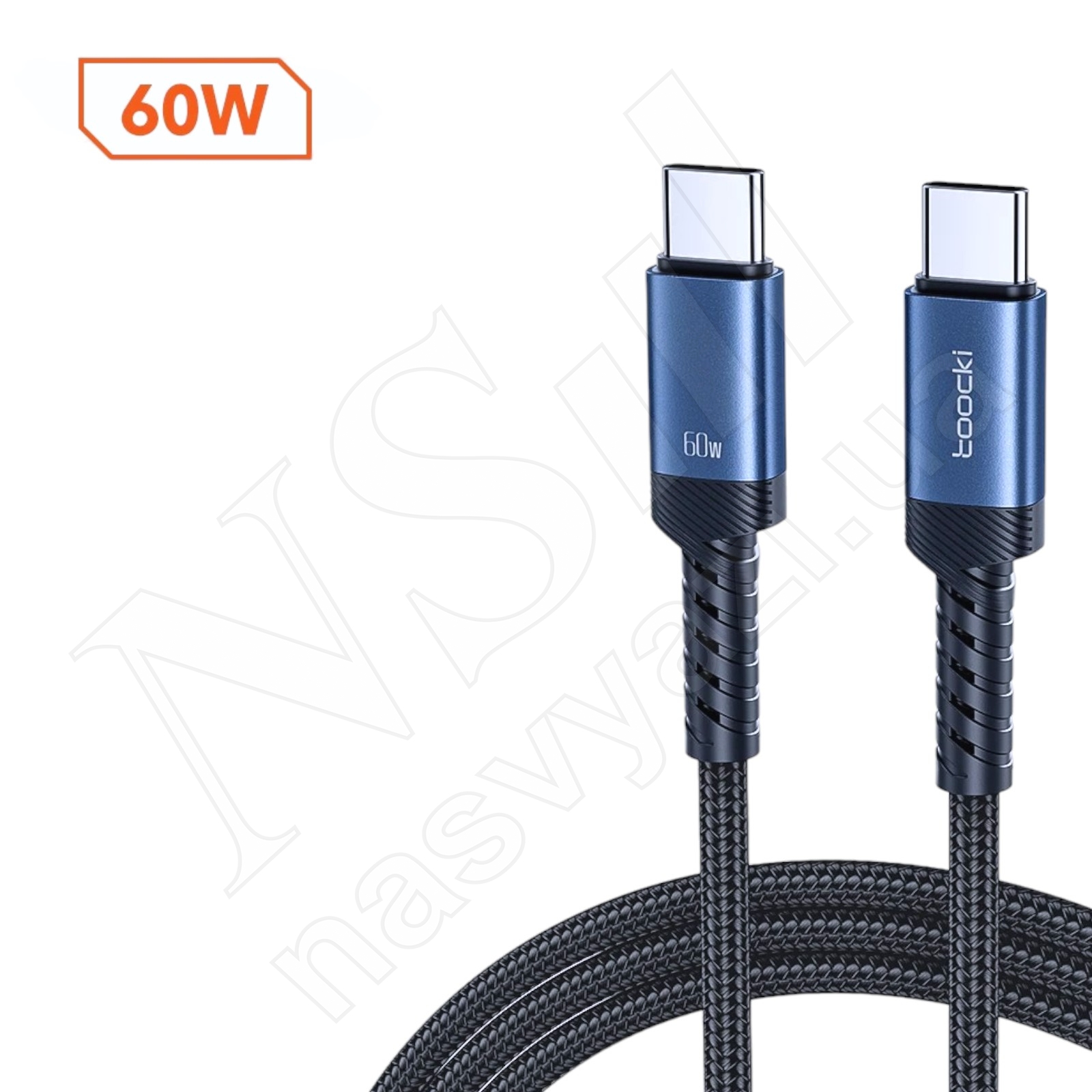 Кабель Type-C-Type-C Toocki TXCTT2-TYC01 60W 1м синий