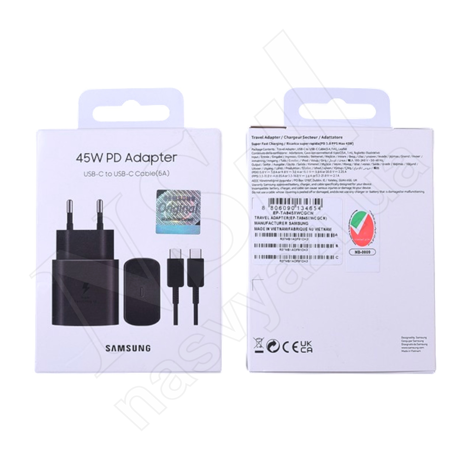 Зарядное устройство SAMSUNG EP-TA845XBCGCN 45W 1 Ports Type-C (адаптер + кабель Type C-Type C)