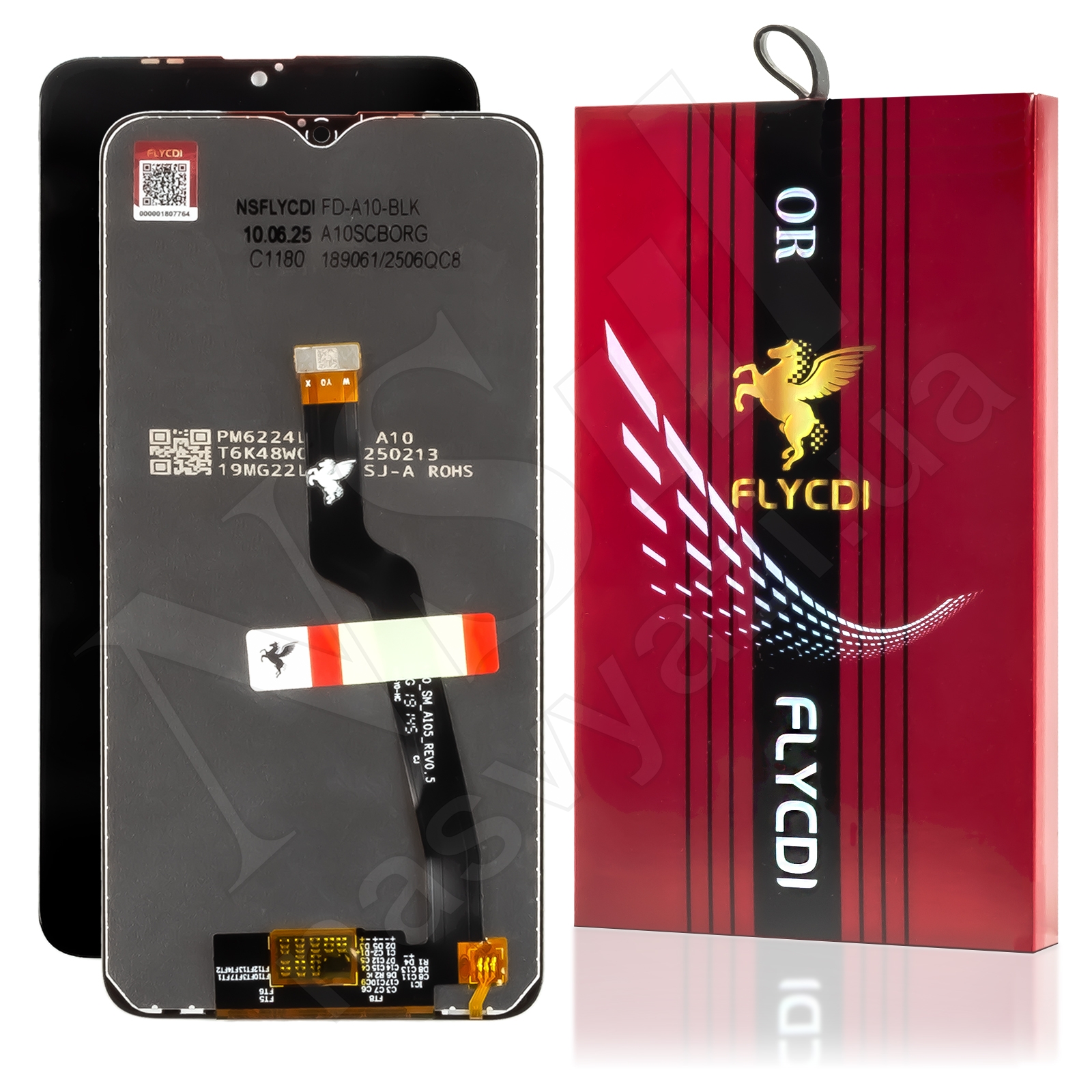 Дисплей SAMSUNG A105/M105 Galaxy A10/M10 (2019) (FHD) FLYCDI с черным тачскрином