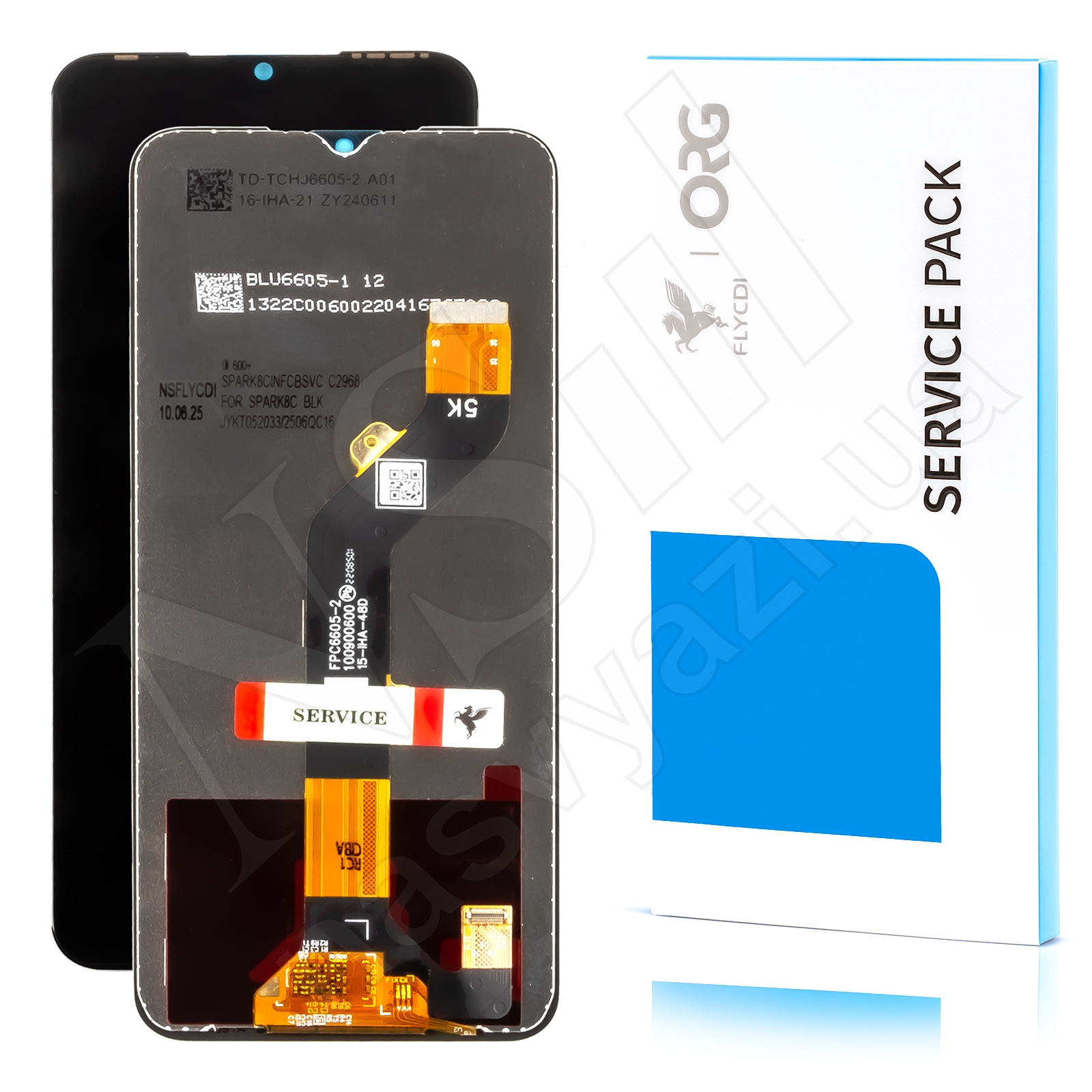 Дисплей TECNO Spark 8C (KG5K) (2022) (HD+) FLYCDI с черным тачскрином