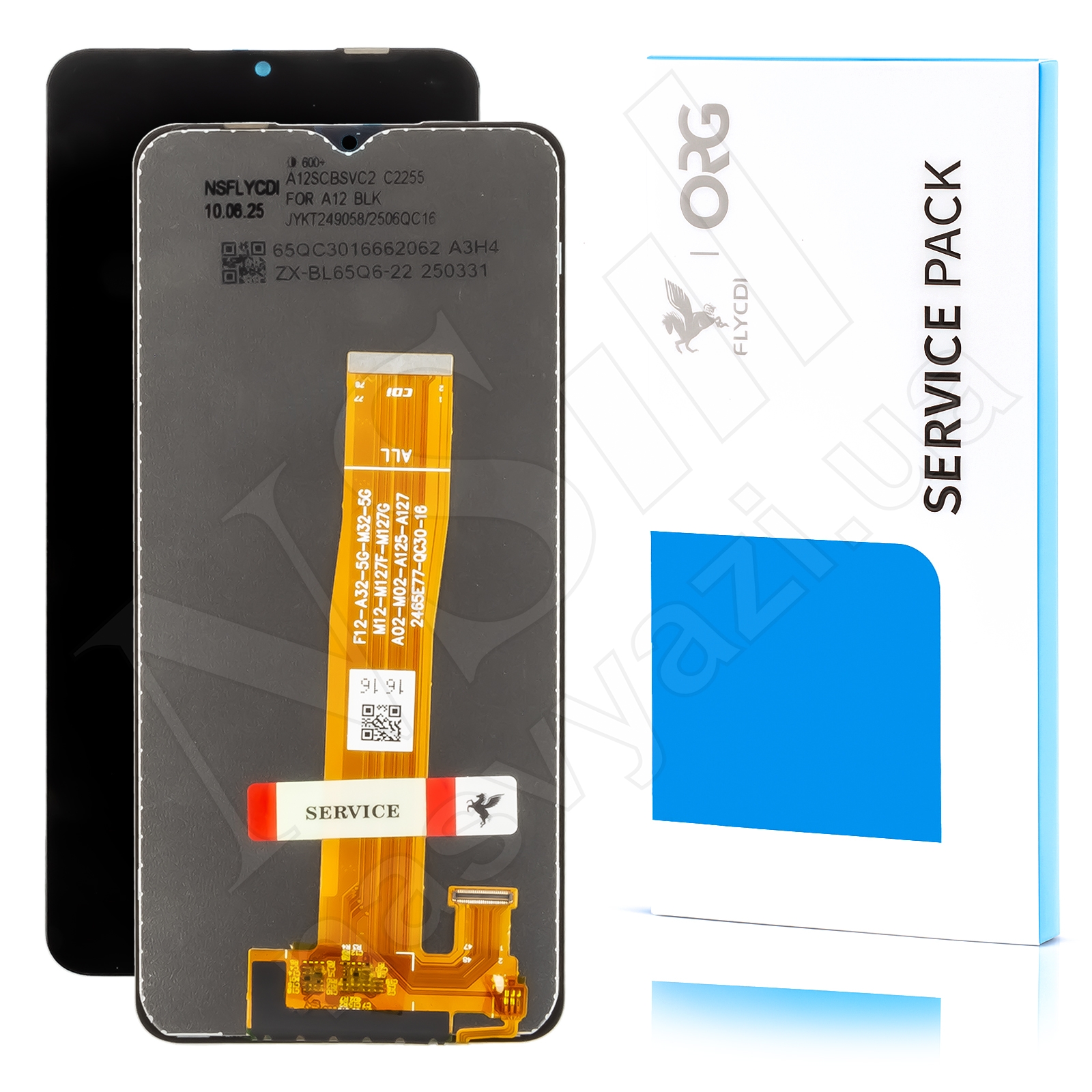 Дисплей SAMSUNG A022/A125 Galaxy A02 (2021)/A12 (2020) (HD+) FLYCDI с черным тачскрином