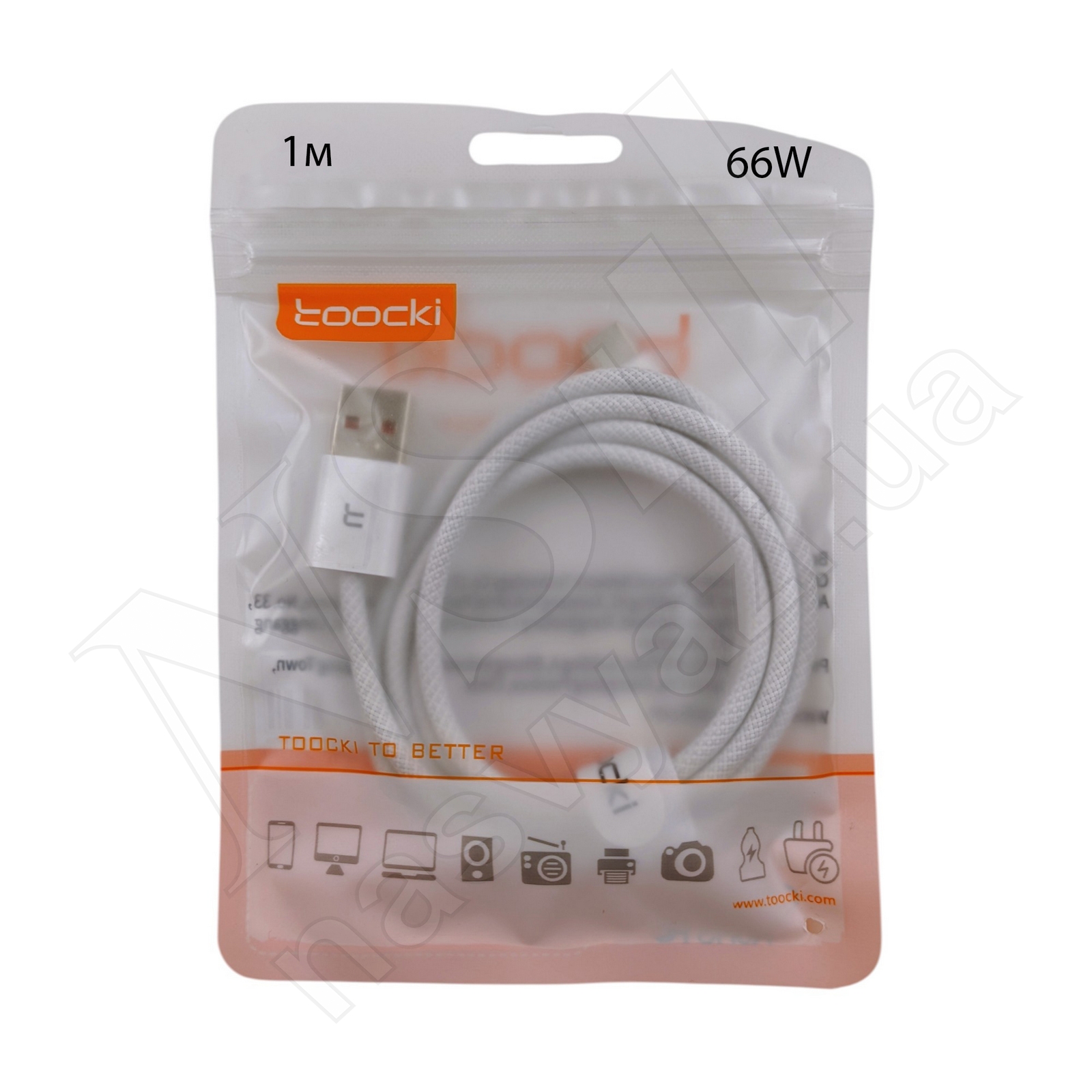 Кабель USB - Type-C TOOCKI TQ-X47A2 66W 1м белый