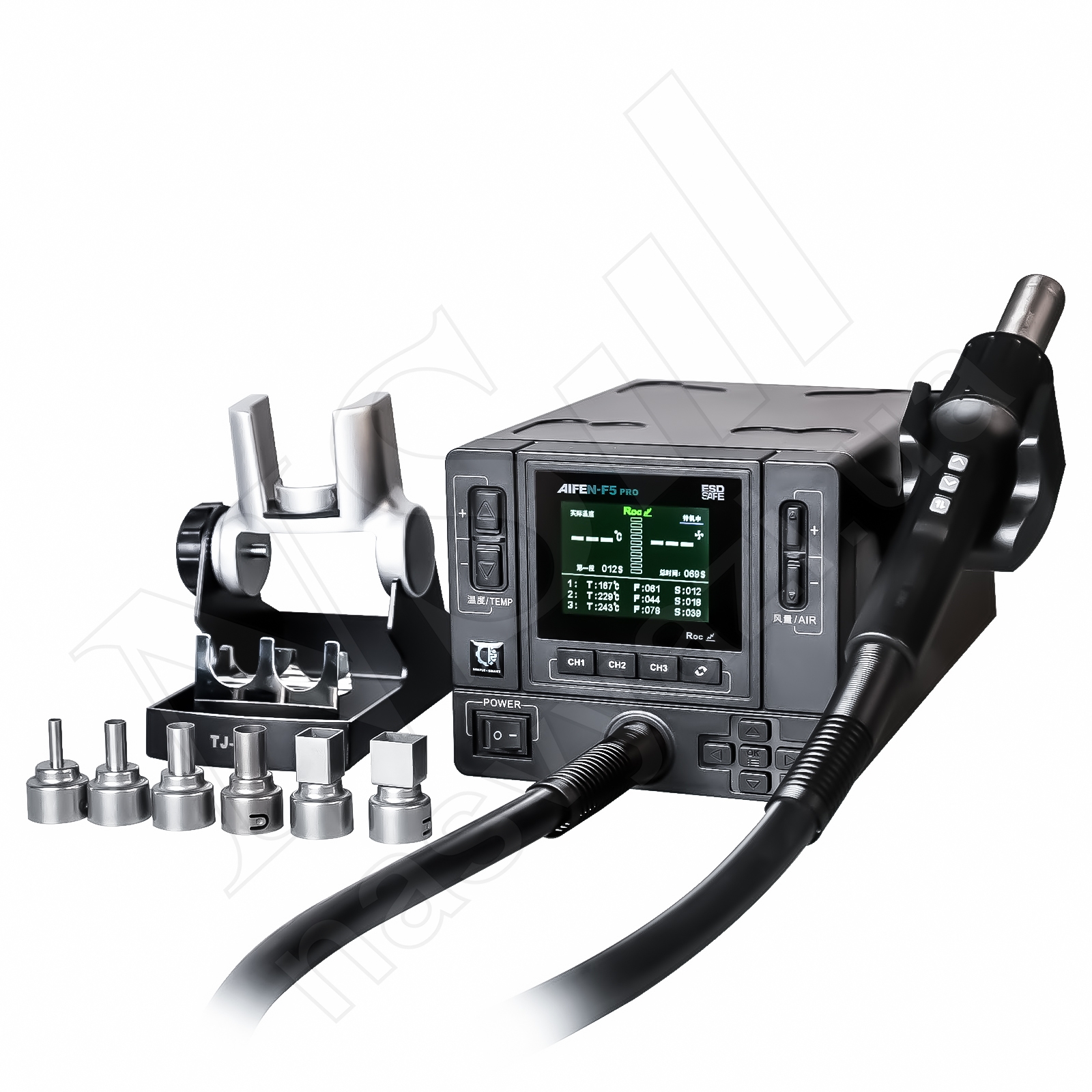 Паяльная станция AIFEN F5 Pro (1000W) турбинная (только фен 100-500°C, 3 канала памяти)