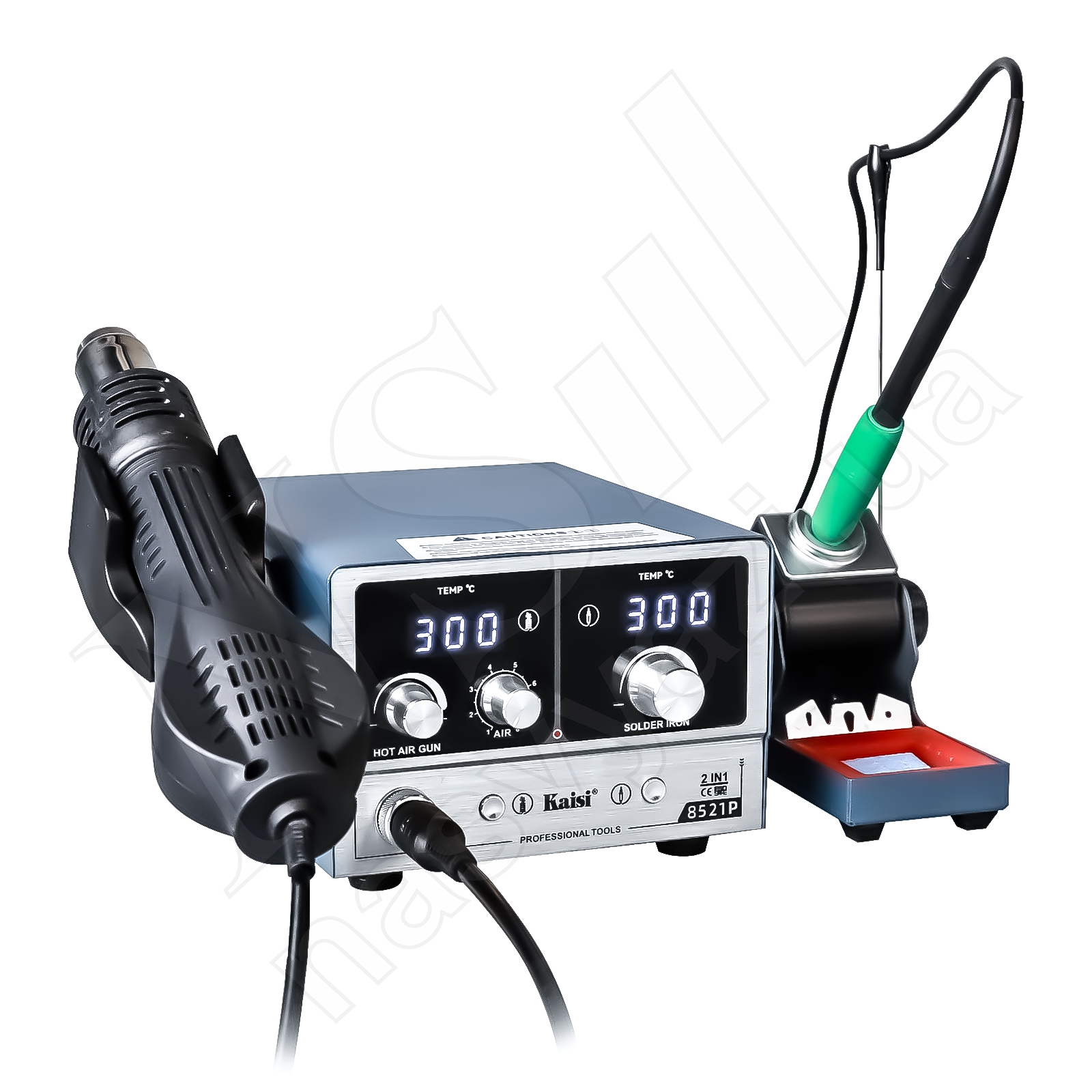 Паяльная станция KAISI 8521P (800W) турбинная (фен 100-500°С и паяльник стандарта JBC 210, 200-500°С)
