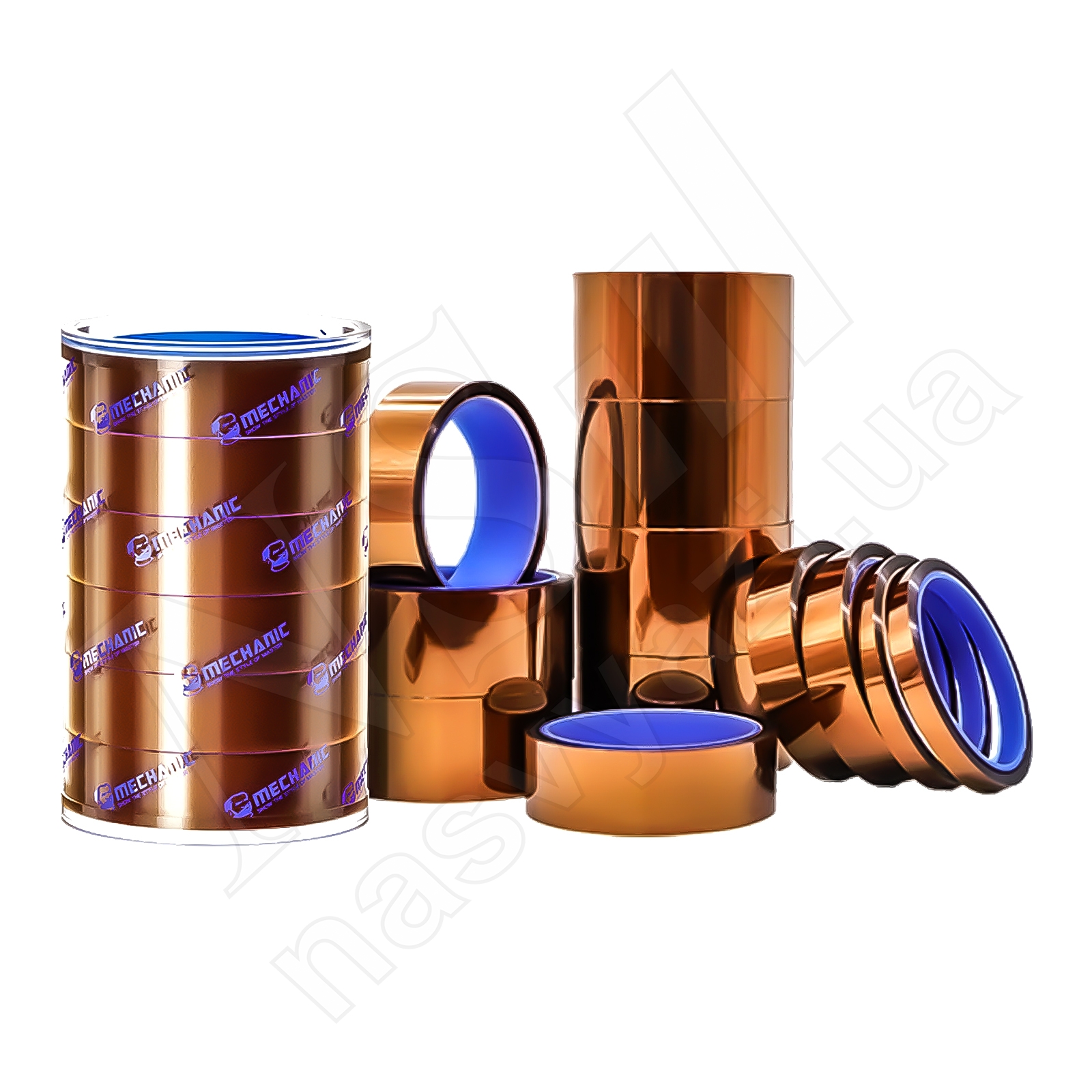 Скотч термостойкий каптоновый (4 мм * 35 м/400°C) коричневый