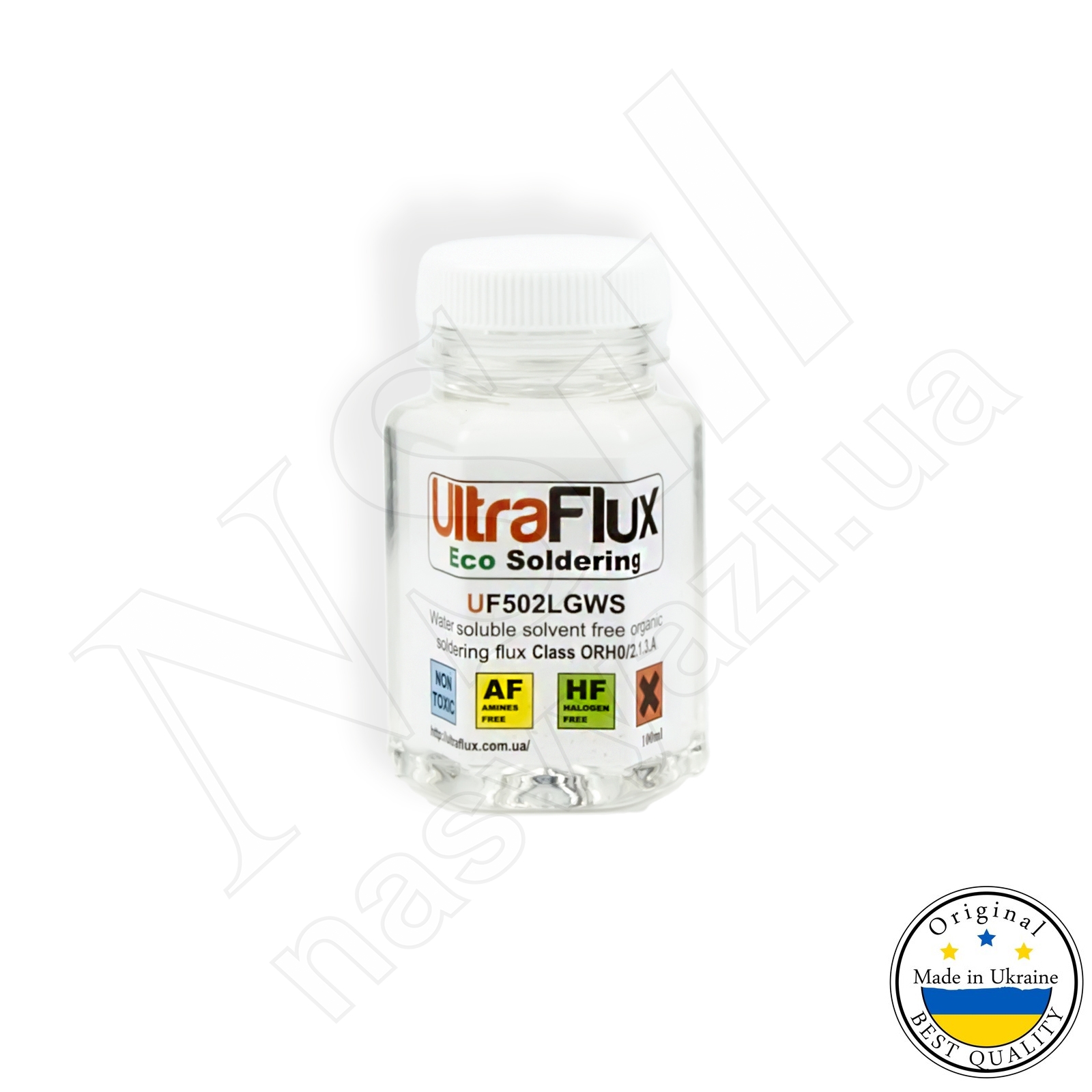 Жидкий флюс UF502LGWS гель высокой активности, органический водосмывающийся (100 мл)