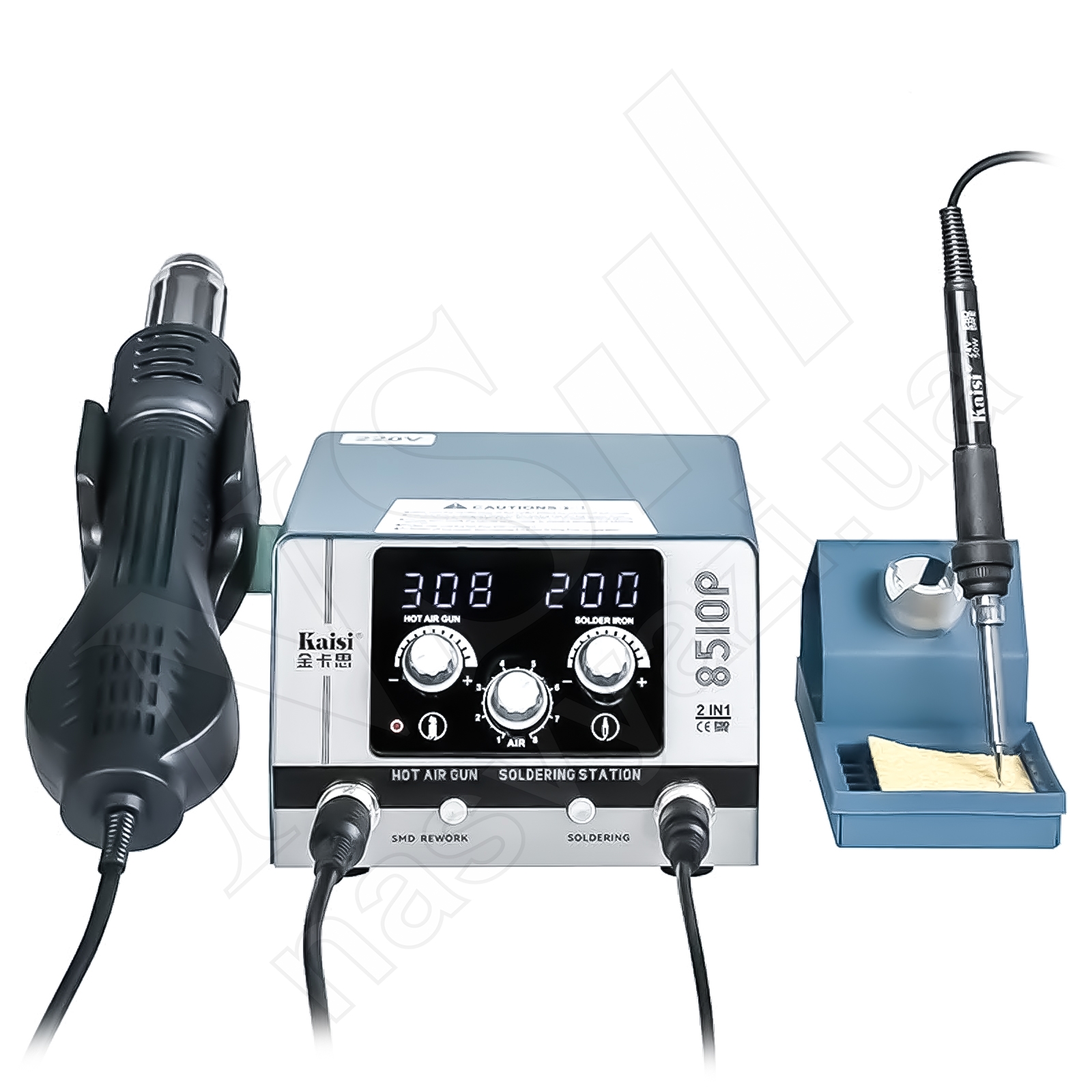 Паяльная станция KAISI 8510P (720W) турбинная (фен 100-450°С и паяльник, 200-500°С)