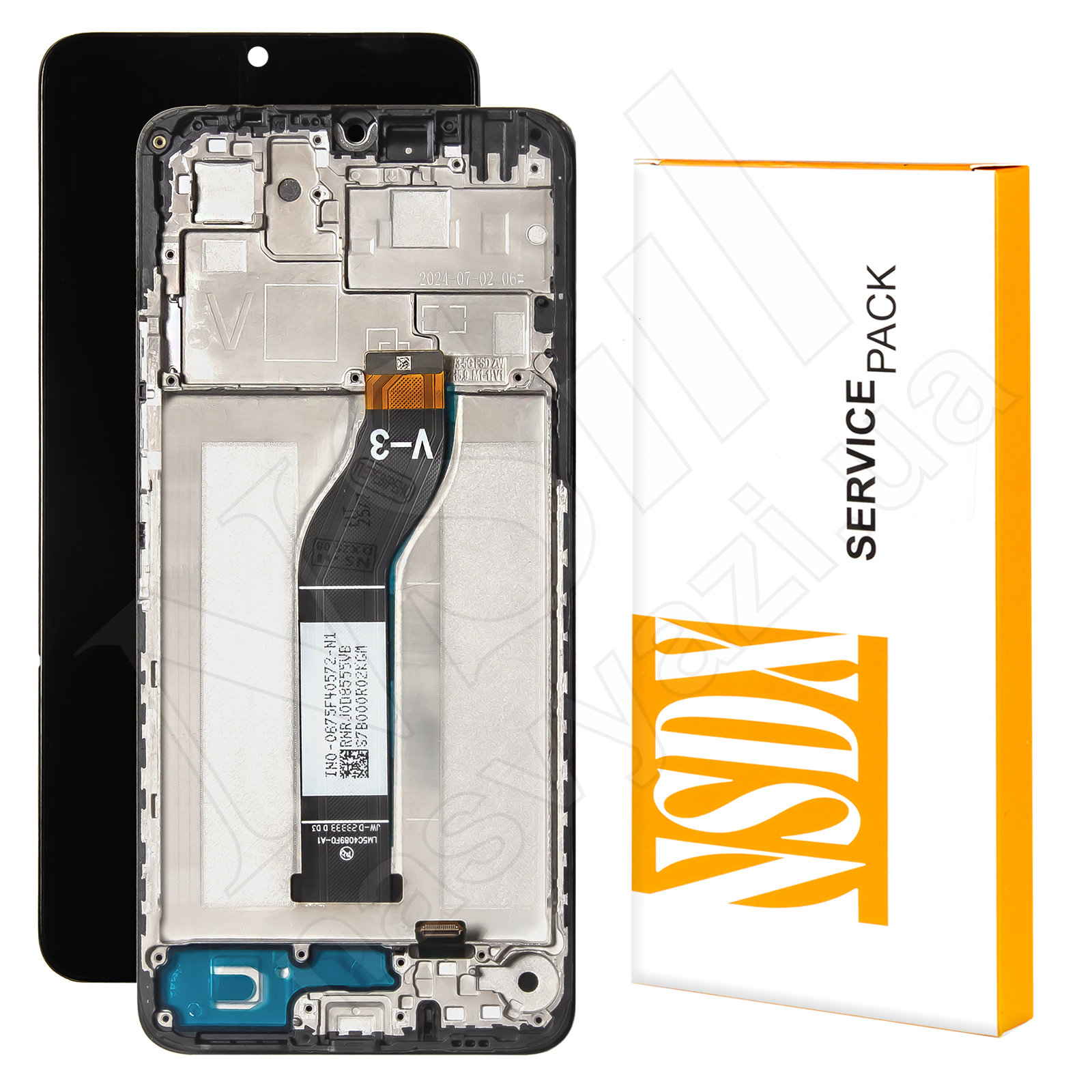 Дисплей XIAOMI Redmi 13C/Poco C65 (2023) Service Pack с черным тачскрином и рамкой