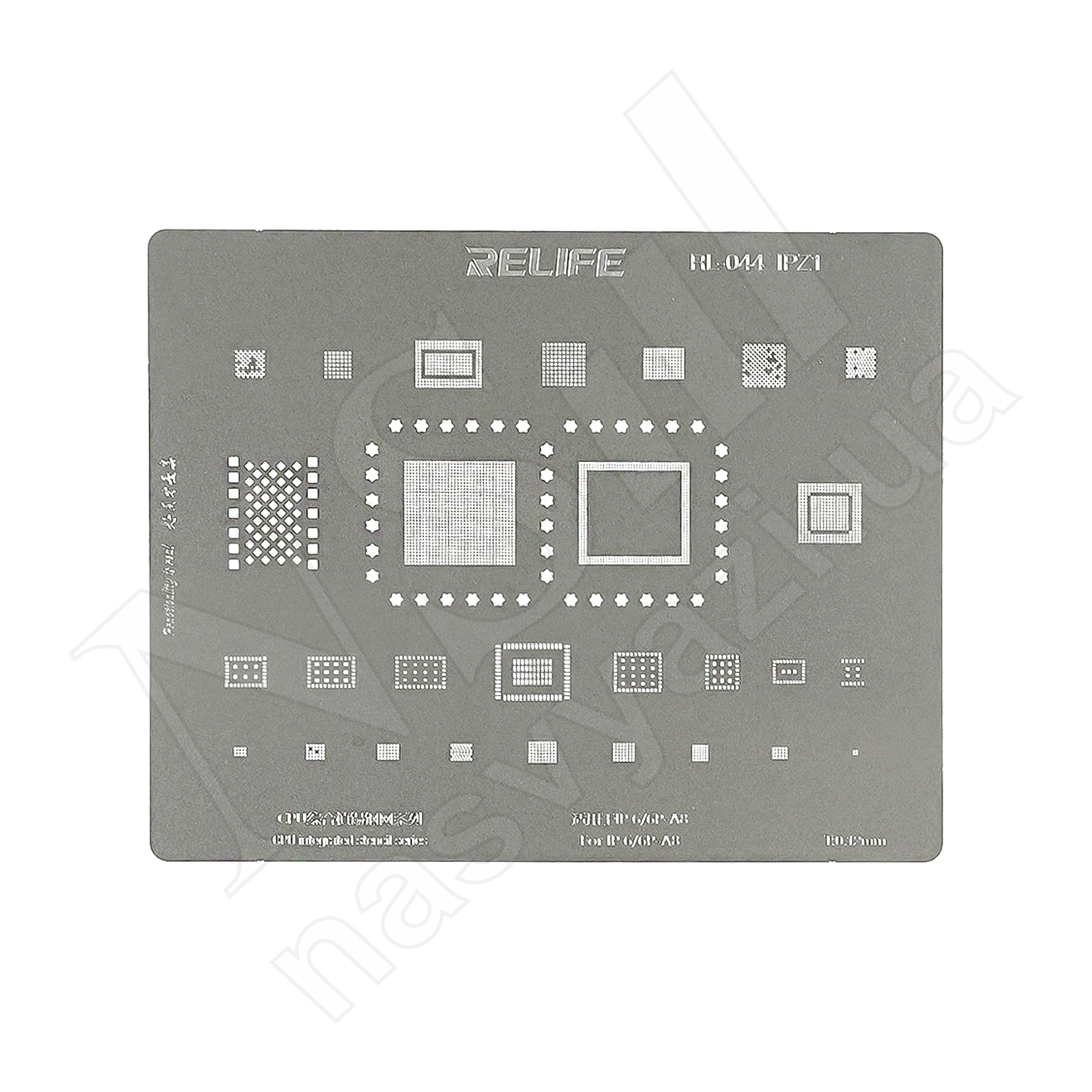 Трафарет BGA RELIFE RL-044 IPZ1 IP6/6 Plus CPU 0.12 мм
