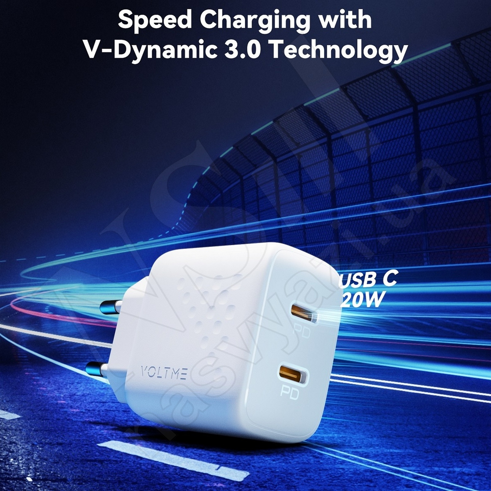 Зарядное устройство VOLTME Revo 20 DUO Lite 20W PD 2 Ports Type-C белое