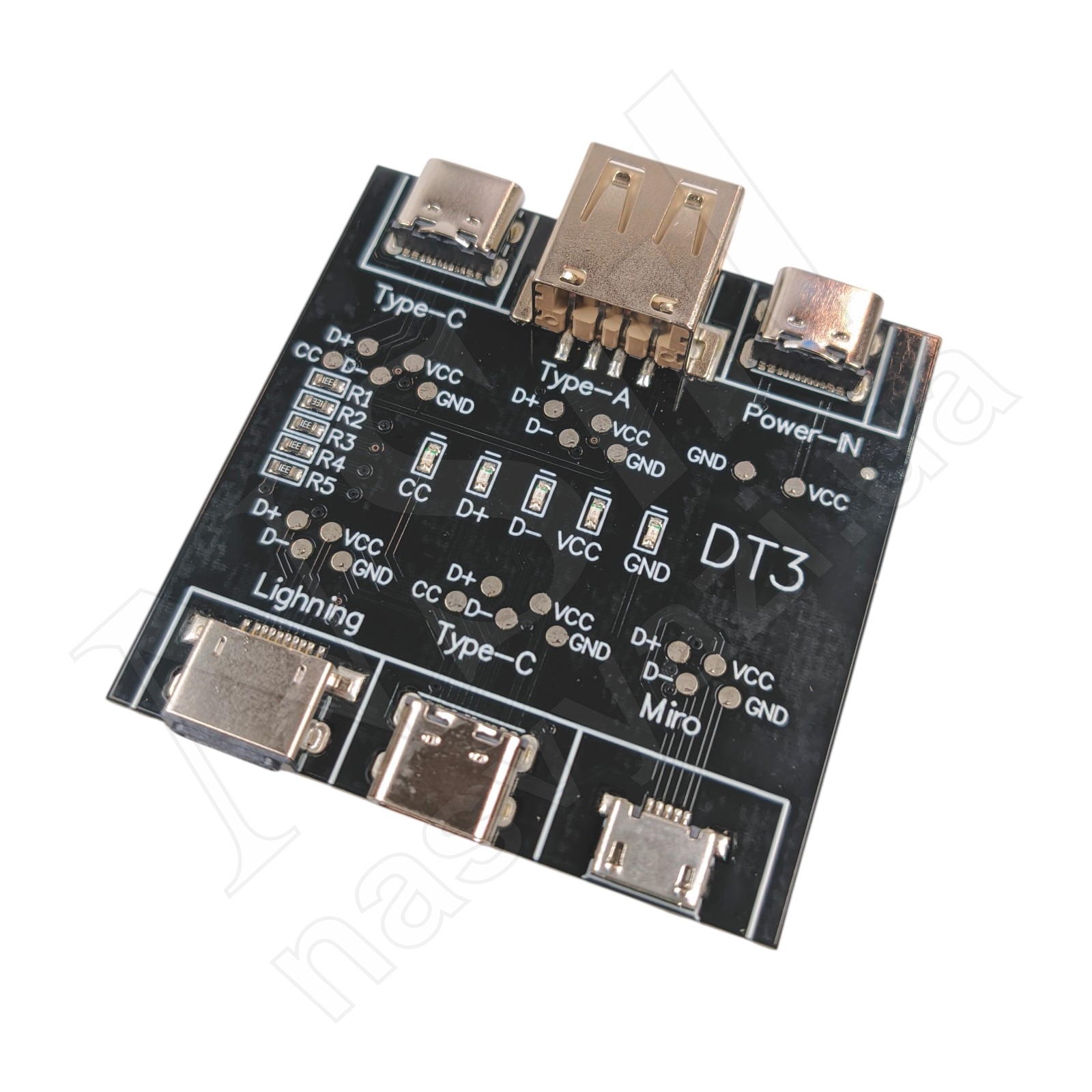 Тестовая плата LUA DT3 для проверки Data кабеля MicroUSB/Type-C/Lightining