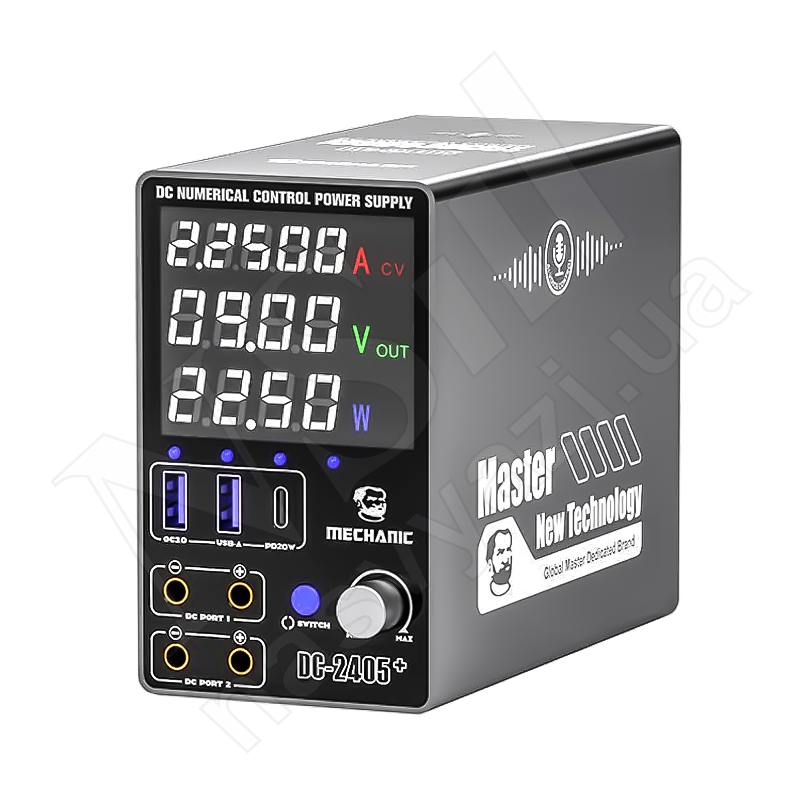 Блок питания MECHANIC DC-2405+ 120W (0-24V/5A)(2xUSB+Type-C) (голосовое управление) цифровой