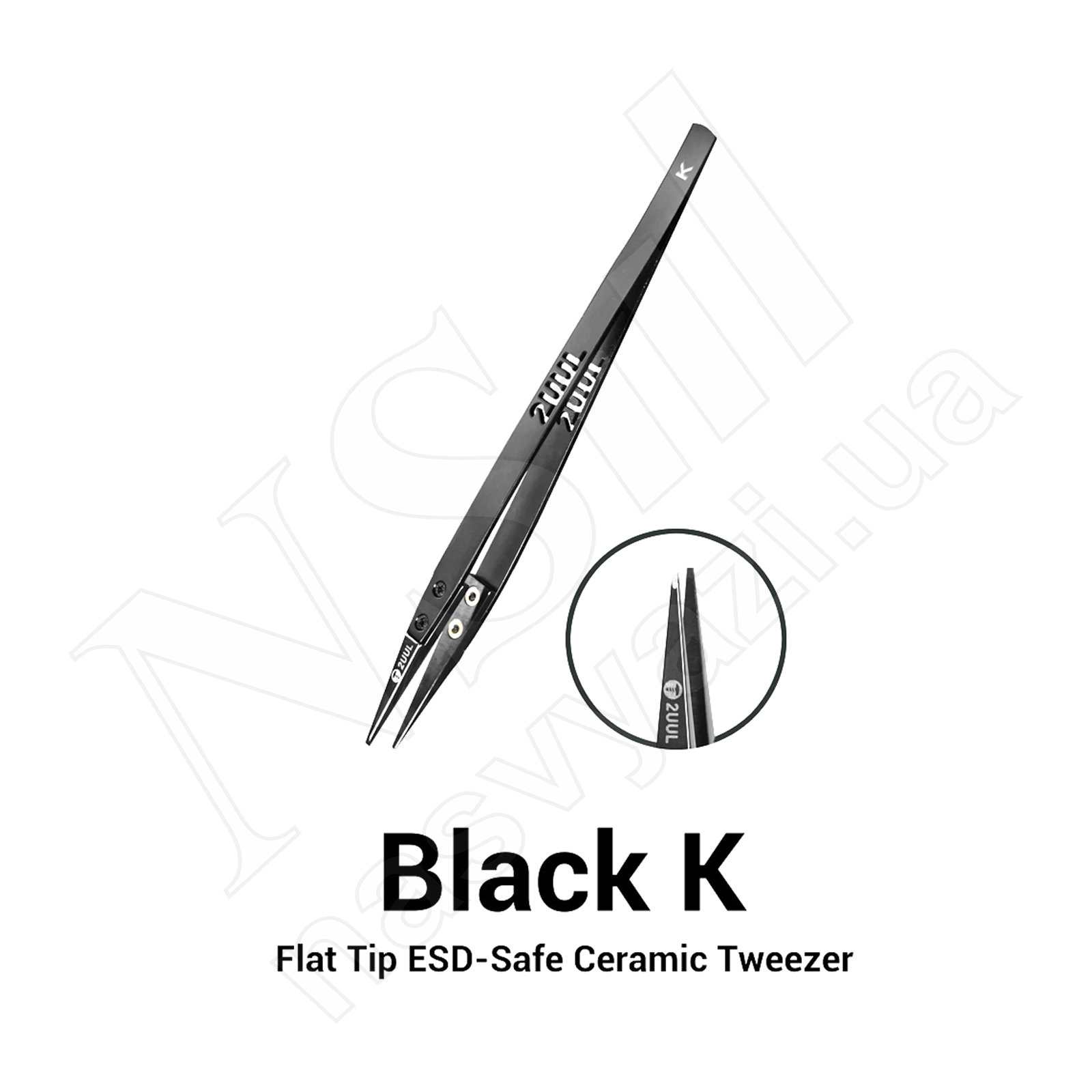 Пинцет 2UUL TW32 прямой (с керамическими наконечниками)