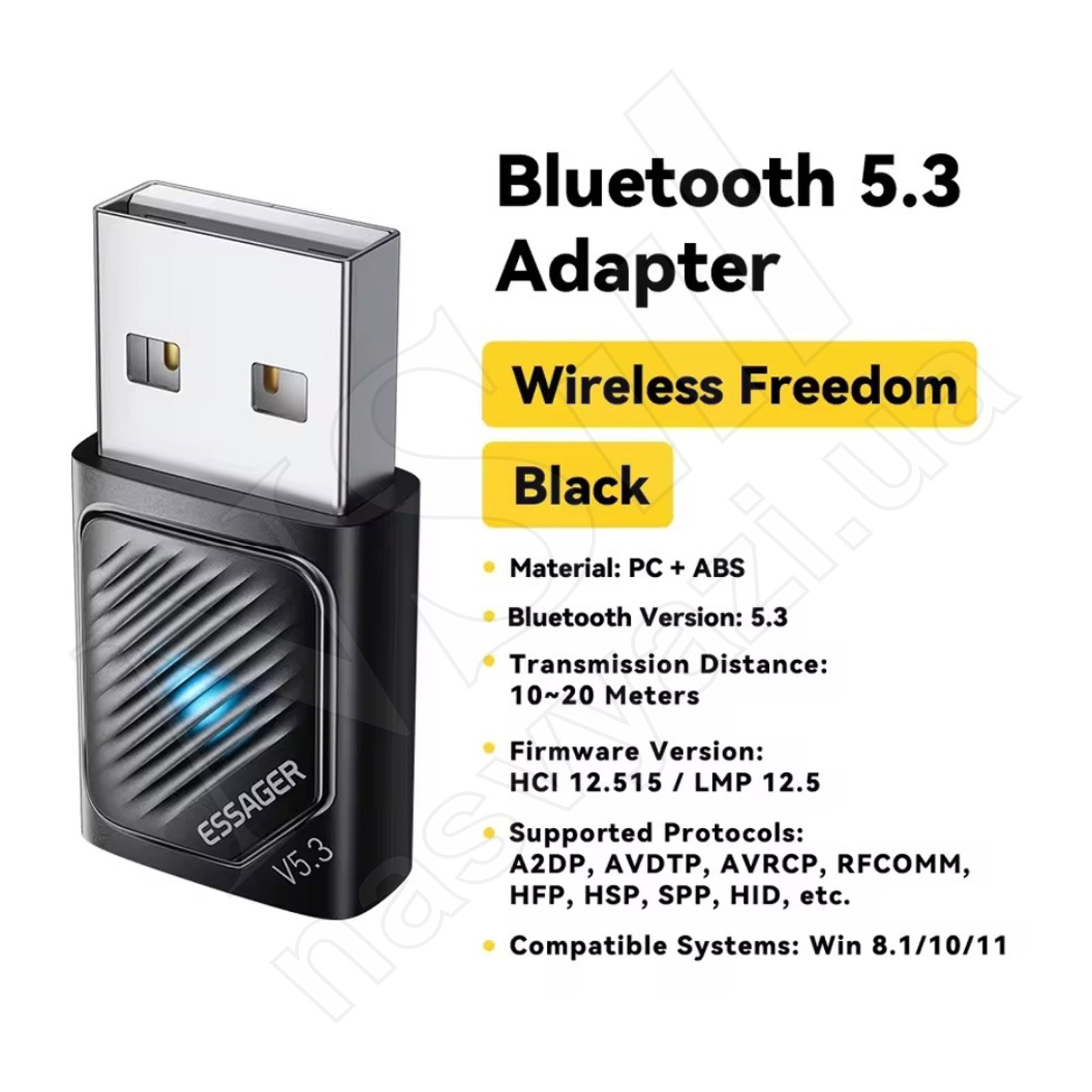 Bluetooth-адаптер ESSAGER EBT53-JH01-P Bluetooth 5.3 Adapter