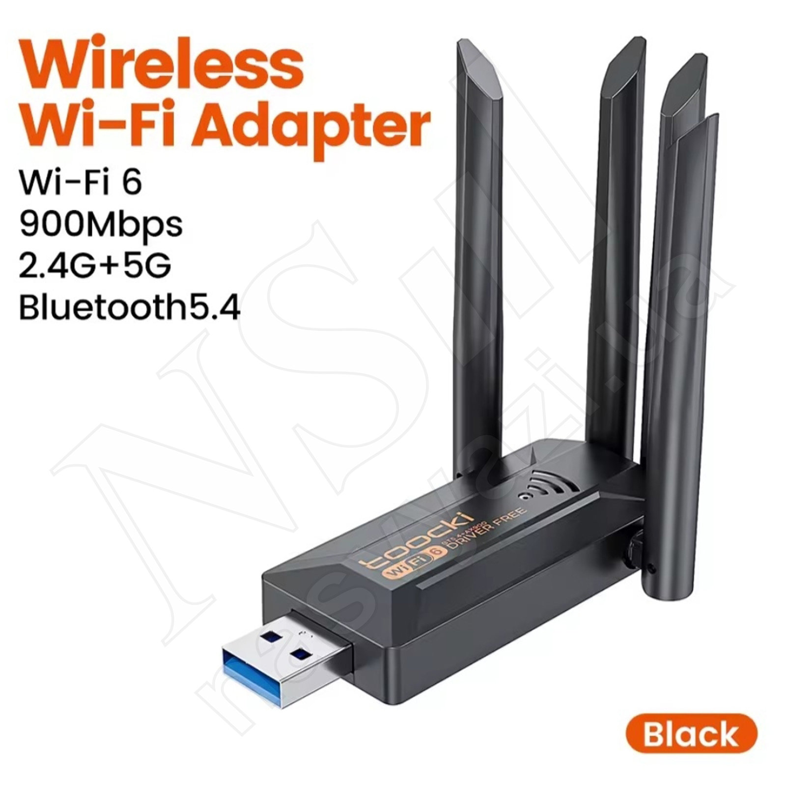 Wi-Fi USB адаптер TOOCKI WiFi 6 900 Мбіт/с Dual 2.4G/5GHz
